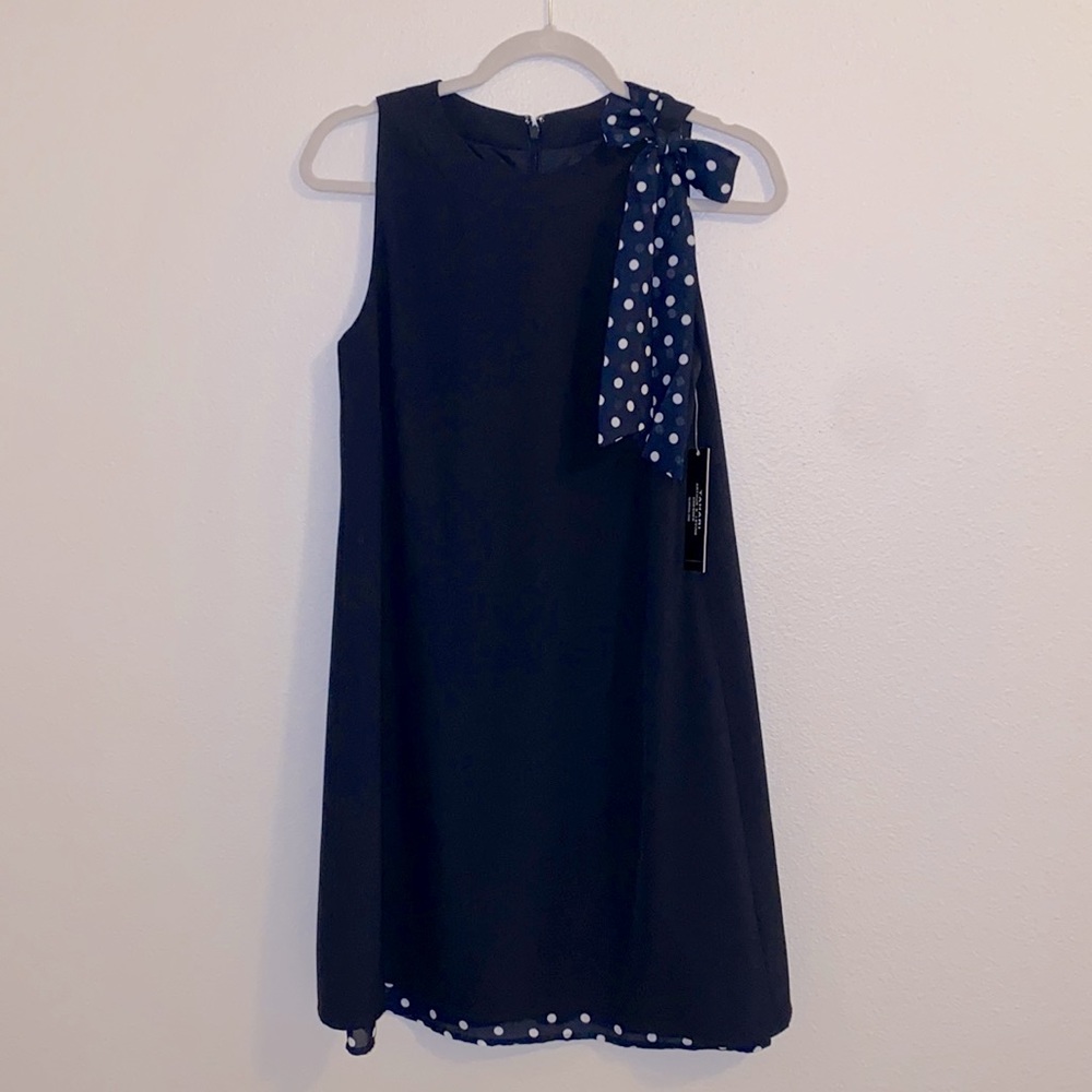 NWT. Navy, polka dot, Tahari dress.